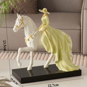 xpkQ Princess Horse Riding Sculptures Nordic Figures Aesthetic Figurines Living Room Decor Creative Horse Figurines Home Ornament 5T9N4