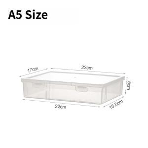 A4/A5 File Box Transparent Paper Organizer Box Clear Folder Plastic File Case Paper Storge(1pc)