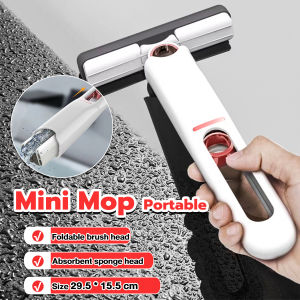 Baete Portable Mini Mop Home Kitchen Car Cleaning Squeeze Mop Desk Cleaner Glass Sponge Cleaning Mop