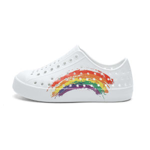 Womens trendy print sandals Women  nativ frank  beach shoe nativ womens hollow Out slip on wear-Resistant Clog casual Outdoor Beach Sandals 36-40