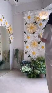 [HỎA TỐC HCM] Bông hoa cúc hoạ mi khổng lồ hottrend size to gắn tường trang trí quán cafelớp họcphòng họp ANGIHOME