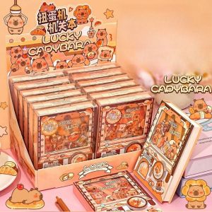 JIYAN2866 Creative Cover Notebook Stationery Accessories Gashapon Machines Cartoon Diary Cute Capybara Shaking Notepad for Kids Students
