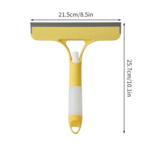 3 In 1 Window Wiper Glass Clean Scraper Glass Wiper with Spray Bottle Mirror Cleaner Housekeeping Tool