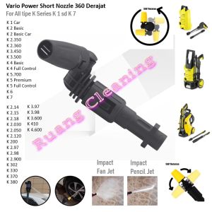 Karcher Short Nozzle VP17s Flexible 360derajat Replacement for K1 K2 K3 K4 K5 Nozzle