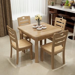 AUREO Dining table Solid Wood Retractable   Folding Dining Table 4-6 People extend dining table