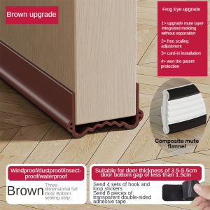 Silent Design Door bottom sealing gap sound insulation windproof self-adhesive door seam sealing strip PVC