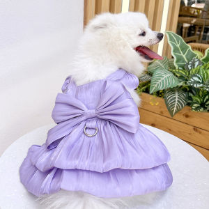Pet Wedding Dress Cat Gown Dress Dog Cat Clothes Supplies Dog Leash Teddy Bichon French Bulldog Spring Summer