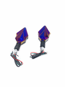 Pinph Universal Motorcycle LED Turn Signal Light Flash Indicator Lights Titanium Alloy Color Running Light