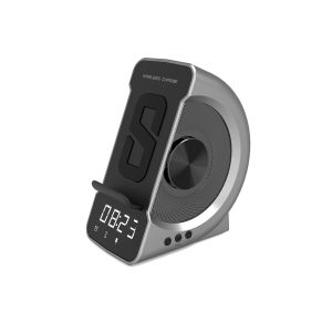WD-200 Bluetooth Speaker Creative Mobile Phone Stand Wireless Charging Bluetooth Clock Alarm Clock Portable Speaker