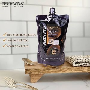 Kem hấp ủ tóc siêu phục hồi mượt tóc Organoil Collagen Berdywins hương nước hoa túi 500ml