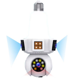 E27 V380 PRO CCTV Camera Upgraded Version Noise Reduction 8 White Light LEDs + 6 LEDs Two-Way Audio Alarm 1080P Panoramic WiFi Infrared Night Vision Camera Plug and Play Connector Bulb Camera 360 lP Indoor and Outdoor Dual Use Network Camera