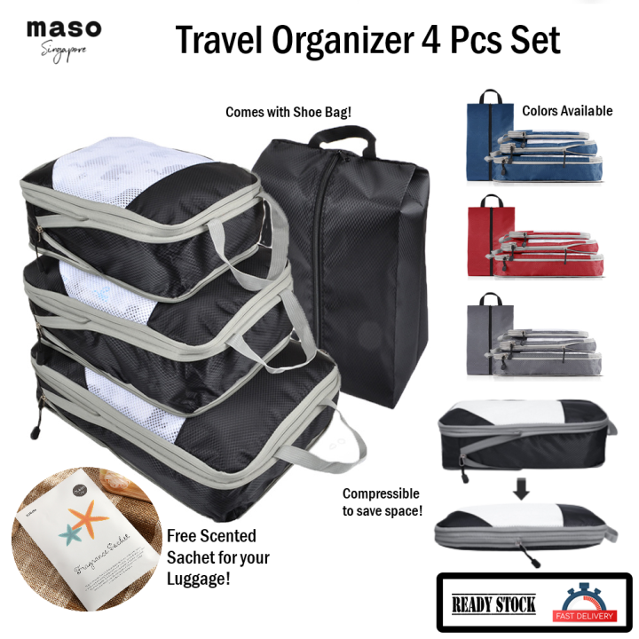 Compression Packing Cubes for Suitcase, 4 Set Packing Organizers for