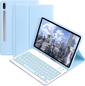 Detachable Wireless Bluetooth Keyboard Case for Samsung Galaxy Tab S9 S8 S7 FE Plus S6 Lite A9 Plus A8 A7 with Pencil Holder Keyboard Case