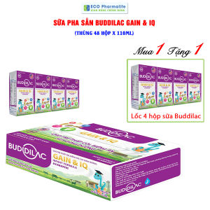 Buddilac Gain & IQ [Thùng 48 hộp 110ML] - Sữa công thức pha sẵn dành cho bé Biếng Ăn Suy dinh dưỡng