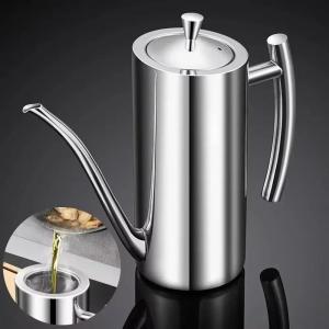 304 Stainless Steel Oil Pot Kitchen Oil Tank Sauce Vinegar Drip-Proof Dust-Proof Oil Storage Container To Store Kitchen Tools2026