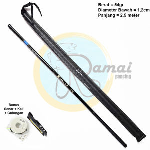 Joran Tegek Pancing Lengkap Kagawa Hitam Black Gloss Edition