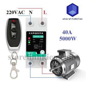 Bộ công tắc điều khiển từ xa 1 kênh 220VAC 30A 40A 63A công suất lớn sử dụng cho máy bơm nước