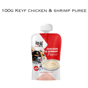 Keyf Wet Cat Food Puree in Pouch with spout Chicken & Goat Milk Chicken & Catnip flavor Great as a complete meal topper