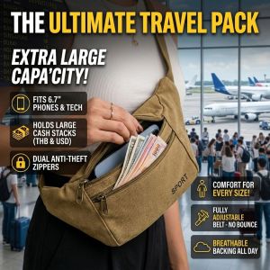 Durable Sports Waist Bag Outdoor Phone Pouch For Hiking Running Work Canvas Pouch