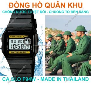Đồng Hồ Quân Khu F94 Pin Lâu 7 năm Chống Nước Tuyệt Đối Chuông To Đèn Sáng Made In Thailand 1