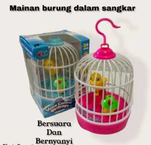 Mainan Burung Dalam Sangkar Bunyi / Mainan Burung Suara / Mainan Anak Burung Sangkar Bisa Nyala dan Bunyi