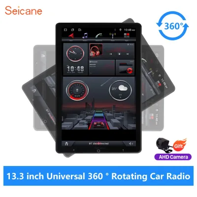 Seicane Tesla Style 13.3 inch IPS Touchscreen Android 13.0 Car Audio Multi-media Player for 13.3 inch Universal NISSAN TOYOTA KIA VW Hyundai Suzuki Honda 360° Rotating Radio GPS Navigation System Bluetooth Phone USB SWC Support Carplay/Android Auto Waze
