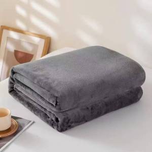 Thicker Queen Size Plain With Stripes Velvet Blanket Super Soft Fluffy comfortable（150x200cm）(180x20