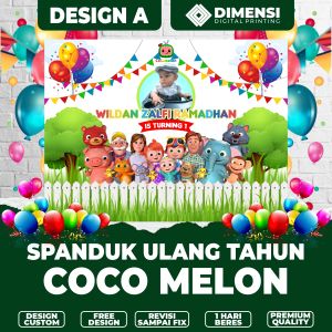 SPANDUK ULANG TAHUN COCOMELON / BANNER ULANG TAHUN COCOMELON / SPANDUK BANNER ULANG TAHUN / SPANDUK