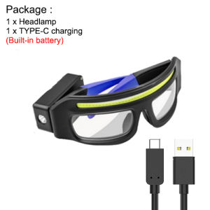 ASAFEE SY5865 Motion Sensor Clip On Glasses Light Type-C Rechargeable Dual Beam COB+XTE LED Hands Free Eyewear Work Torch