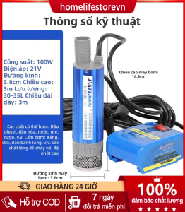 Bơm chìm chân pin phổ thông 21V tốc độ 32 lít / phút bơm thay nước hồ cá bơm tưới cây-Chất lượng tốt