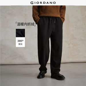 Giordano Men Fleece lined elastic waist pique pants Free Shipping 18115707