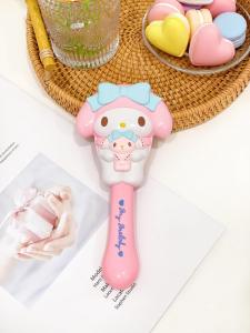 Kawaii Sanrio Kuromi Melody Pudding Kitty Anime Portable Massage Airbag Comb Handle Mirror Handheld Makeup Mirror Hair Comb