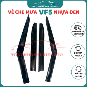 Vè che mưa xe VF5/Herio Green - Mẫu đen bóng và Chỉ Inox cao cấp che nắngngăn mưa tràn xe