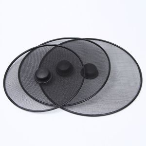 ALLLUCK with Handle Oil Splatter Screen Anti-splash Black Guards Mesh Durable Cover Lid Kitchen Supplies