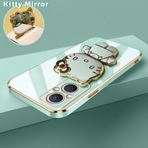 Casing Ponsel untuk OPPO Reno 7z 5G A96 Reno7 Lite F21 Pro F21s Pro 5G Reno 8 Lite Reno 8Z Case pelindung Kesing HP lensa kamera Gel silika Softcase lapisan batas Phone Stands pola kucing warna-warni Casing