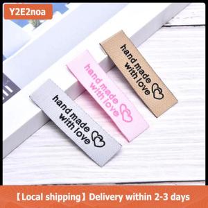 【Local shipping】 50Pcs Handmade Fabric Labels Embroidery Printed Tags DIY Sewing Accessories