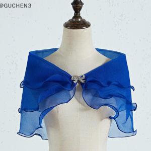 GUCHEN3🦋 Phụ nữ buổi tối Bên Nhún Vai Màu rắn Shawl DRESS Cover up Vai CAPE cho đám cưới bên nhẹ vai che up