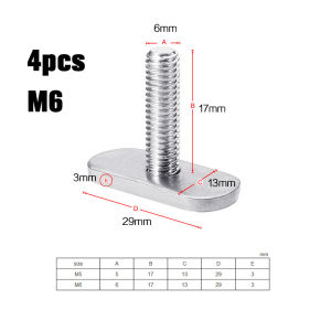 4pcs Track Screws / Track Nuts / T Slot Bolt Replacement / Rails Bolt For Kayak Boat