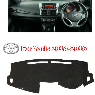 พรมปูคอนโซลหน้ารถ รวมรุ่น Toyota Yaris 2006-2023 ฝาครอบแดชบอร์ดรถ RHD สีดำ Altis 2001-2023 อุปกรณ์ป้องกันภายในรถยนต์