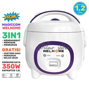 Mejikom 3IN1 Welhome WRC-1211 | Penanak Nasi 1.2L Antik Lengket | Magic Com WRC 1211 12 L Multifungsi