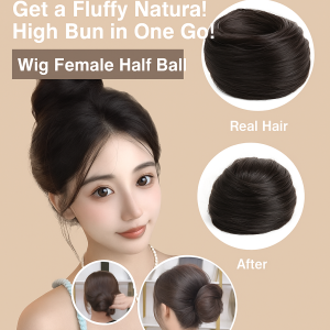 Cute Wig Buns Simulated Human Hair Increase Hair Volume Sweet Donut Bud Wig Accessories