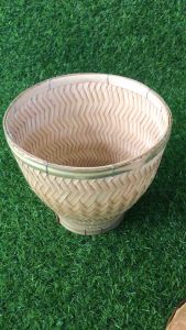 ชุดนึ่งข้าว ชุดนึ่งข้าวเหนียวรุ่นเล็ก (ขอบไม้ไผ่) หม้อเบอร์ 20 +หวดขอบไม้ไผ่+ฝาปิด 9 นิ้ว+ไม้พาย ได้ครบ 4 ชิ้น