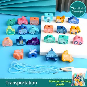 DREAMToy Anak Mainan Kayu Edukasi 3D Blok Kayu Wooden Toys Mainan Montessori Kayu Balok Mainan