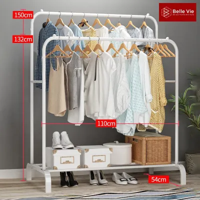 Kệ Treo Quần Áo Bằng Sắt - Giá Treo Quần Áo Kim Loại Chắc Chắn Tiện Lợi 2G-1T