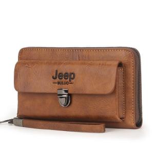 Jeep Buluo กระเป๋าสตางค์ยาวผู้ชายกระเป๋าคลัทช์ความจุขนาดใหญ่ชายกระเป๋าใหญ่ โทรศัพท์คุณภาพสูง ธุรกิจกระเป๋าถือสำหรับ Man