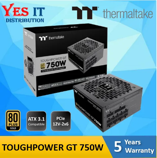 THERMALTAKE TOUGHPOWER GT 750W / GT 850W (ATX3.1) / GF 750W / GF 850W (ATX3.0) 80 PLUS GOLD FULL MODULAR PSU