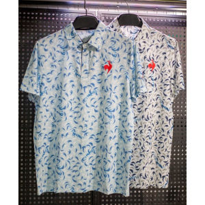 2-color golf shirt with super rolled pattern and breathable fabric when absorbing sweat