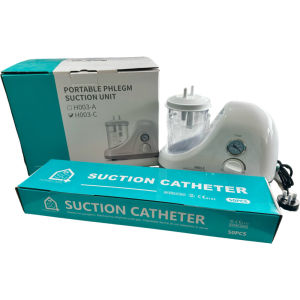 SG Homecare Medical Portable Phlegm Suction Unit (Aspirator) with - Foc1 box (50pcs) suction catheter