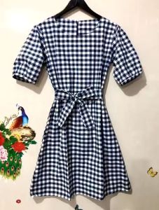 READY STOK Dress Cindy/Dress katun kotak/Dress Korean style/Dress Casual modern/A-Line Dress