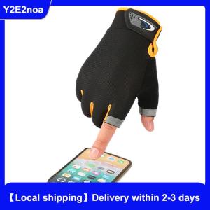 【Local shipping】 1Pair Anti-Slip Breathable Fishing Gloves Two Finger Cut Durable Outdoor